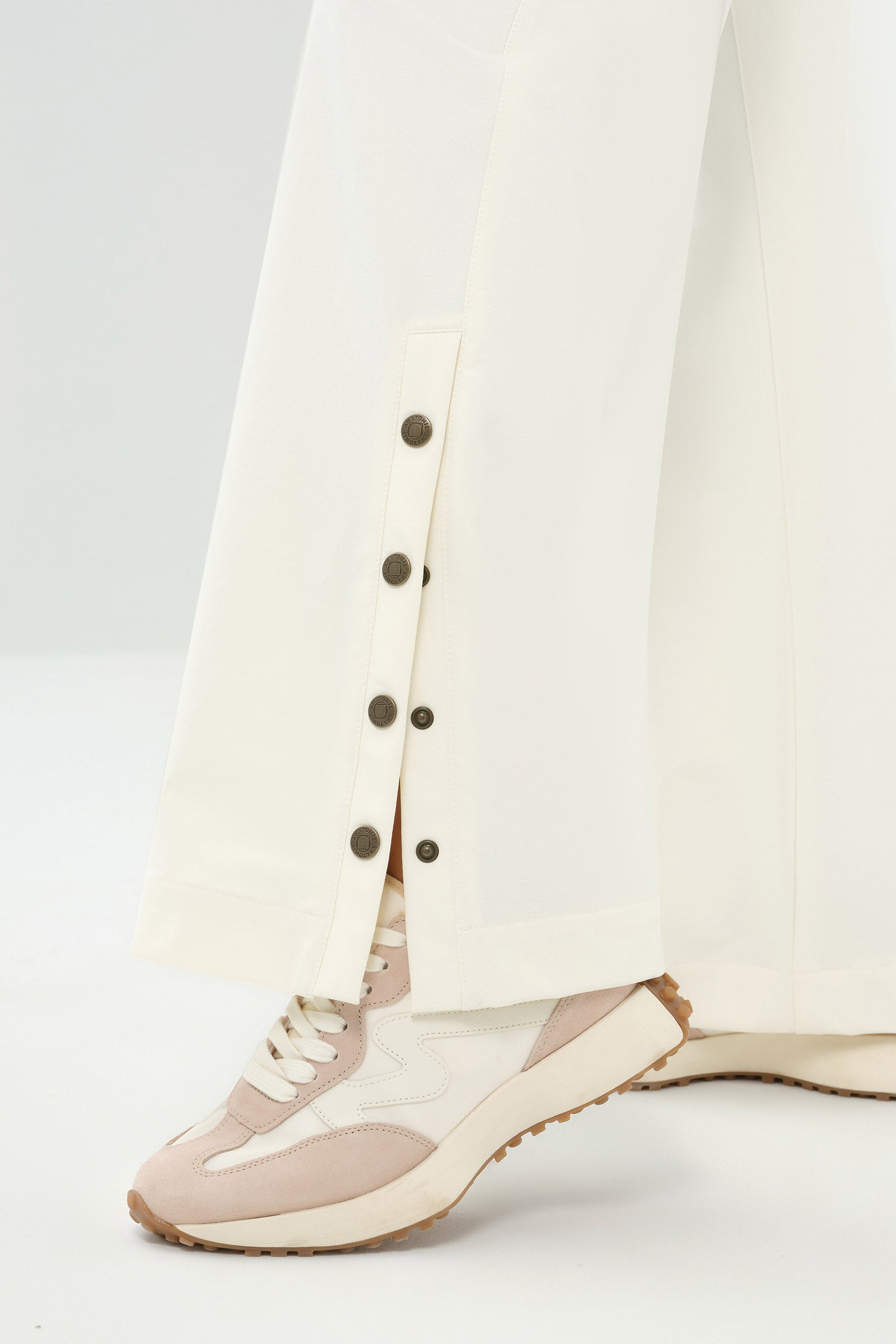 Alexandra Stretch Nylon Flare Pant with Snap Details