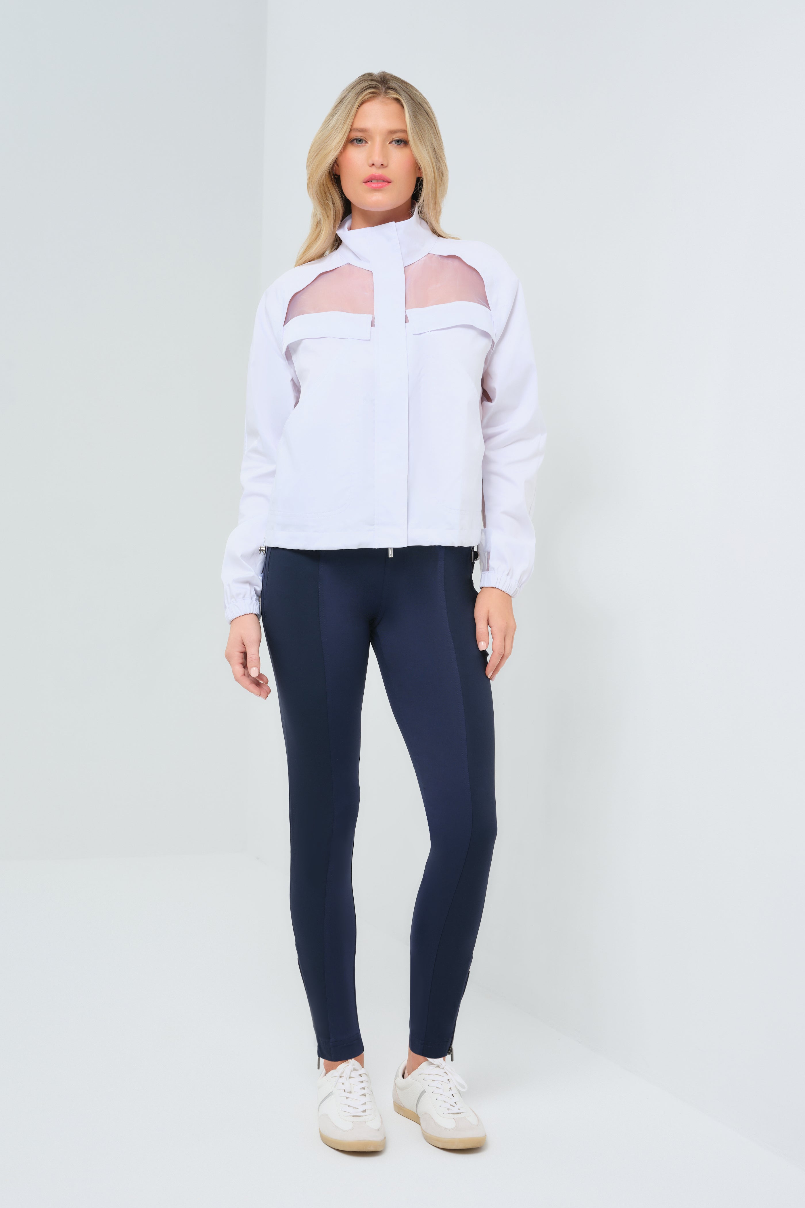 Crystal Stretch Poplin & Organza Jacket