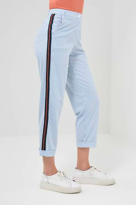 Tate Striped Pique Straight Leg Pant