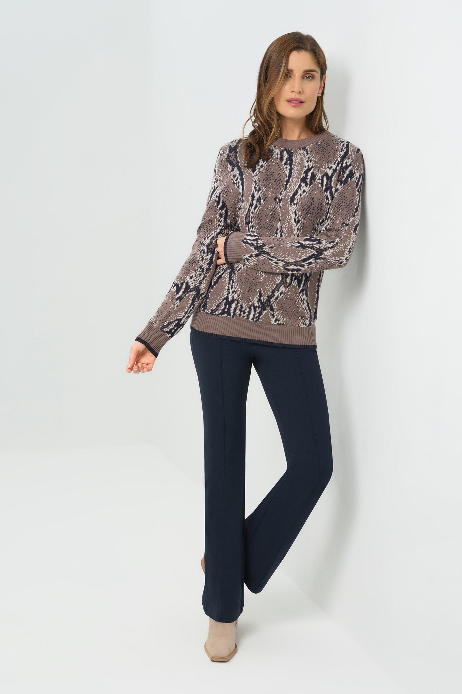 Printed Archer Removable Turtleneck Sweater