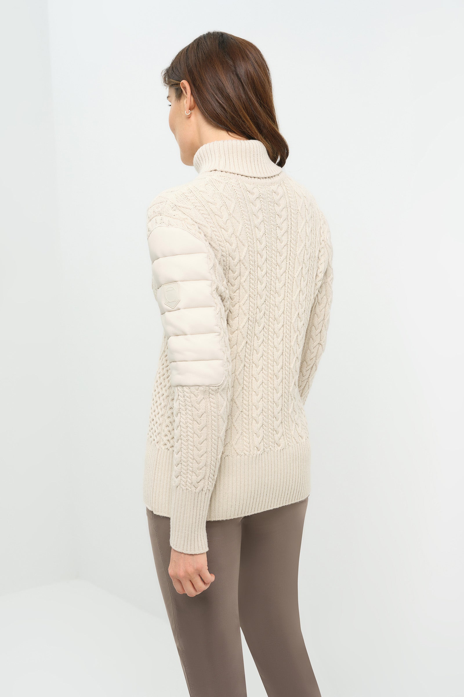Eloisa Cableknit and Nylon Padded Sweater