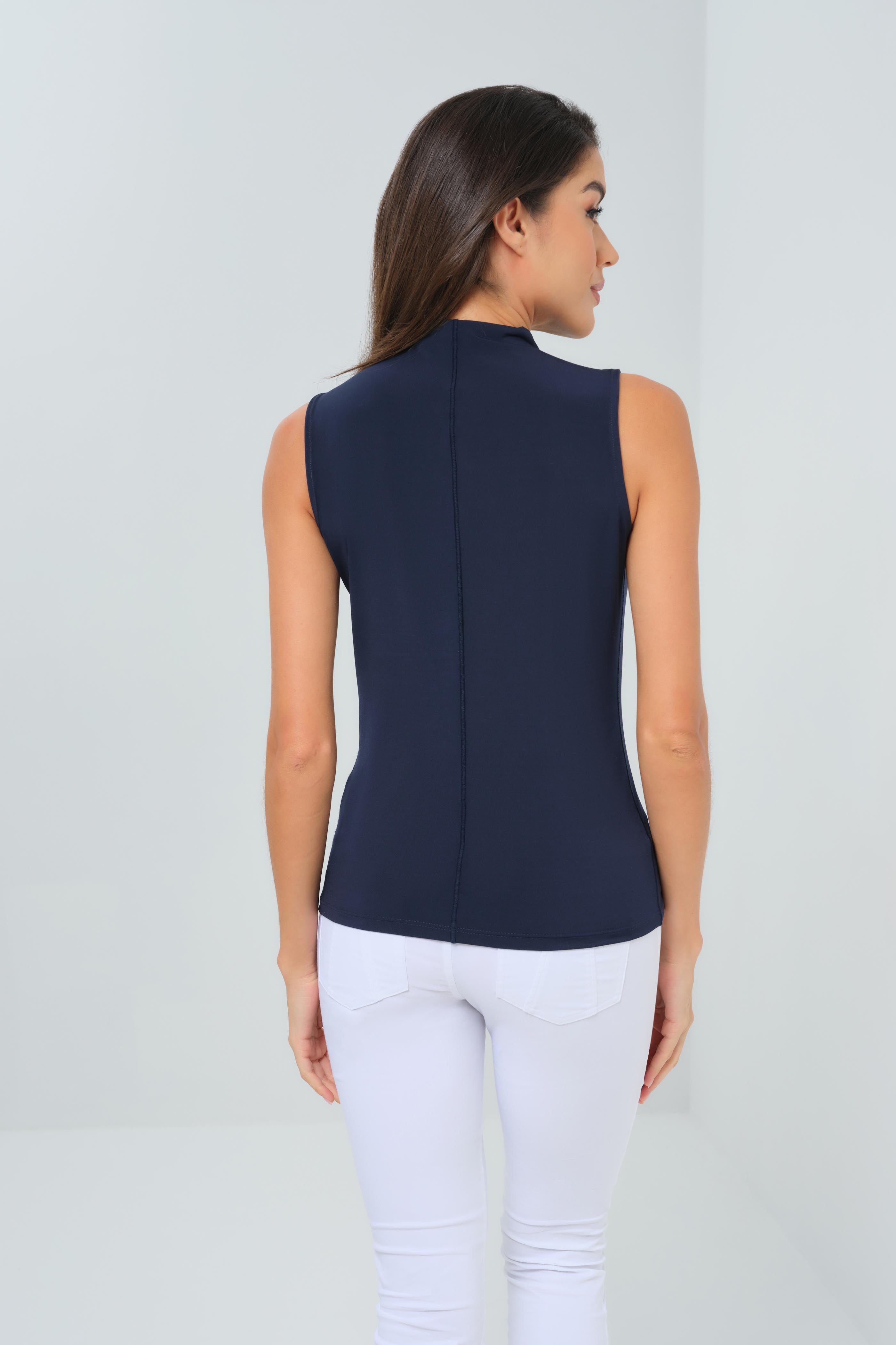 Siobhan Super Jersey Sleeveless High Neck Top