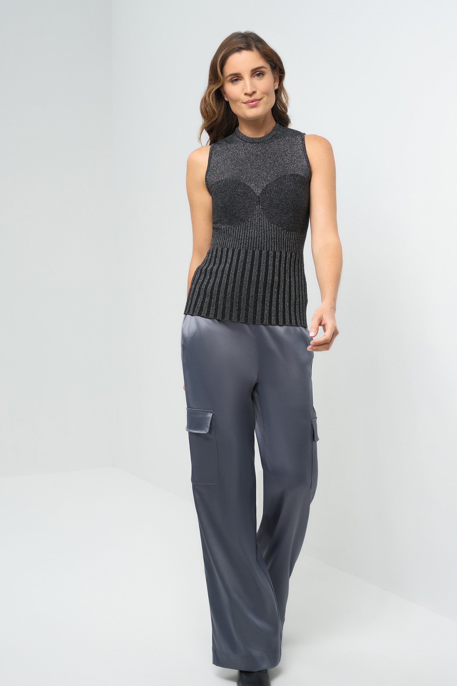 Seacrest Top in Black and Silver Sparkle