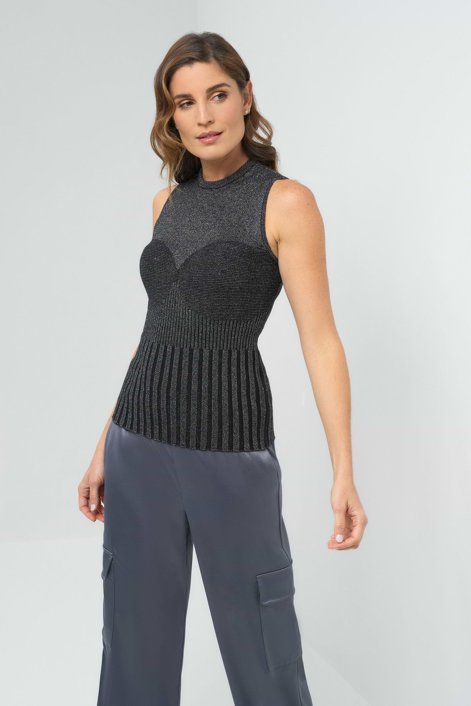 Seacrest Top in Black and Silver Sparkle