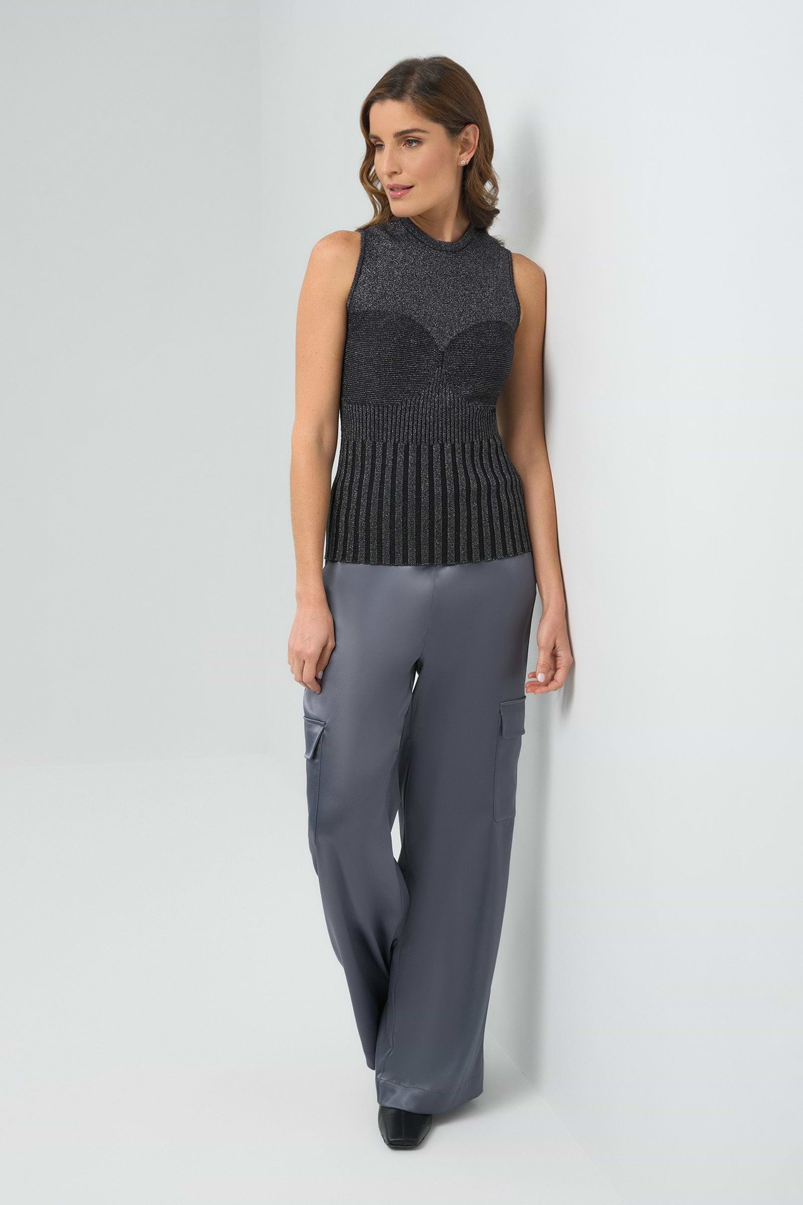 Seacrest Top in Black and Silver Sparkle