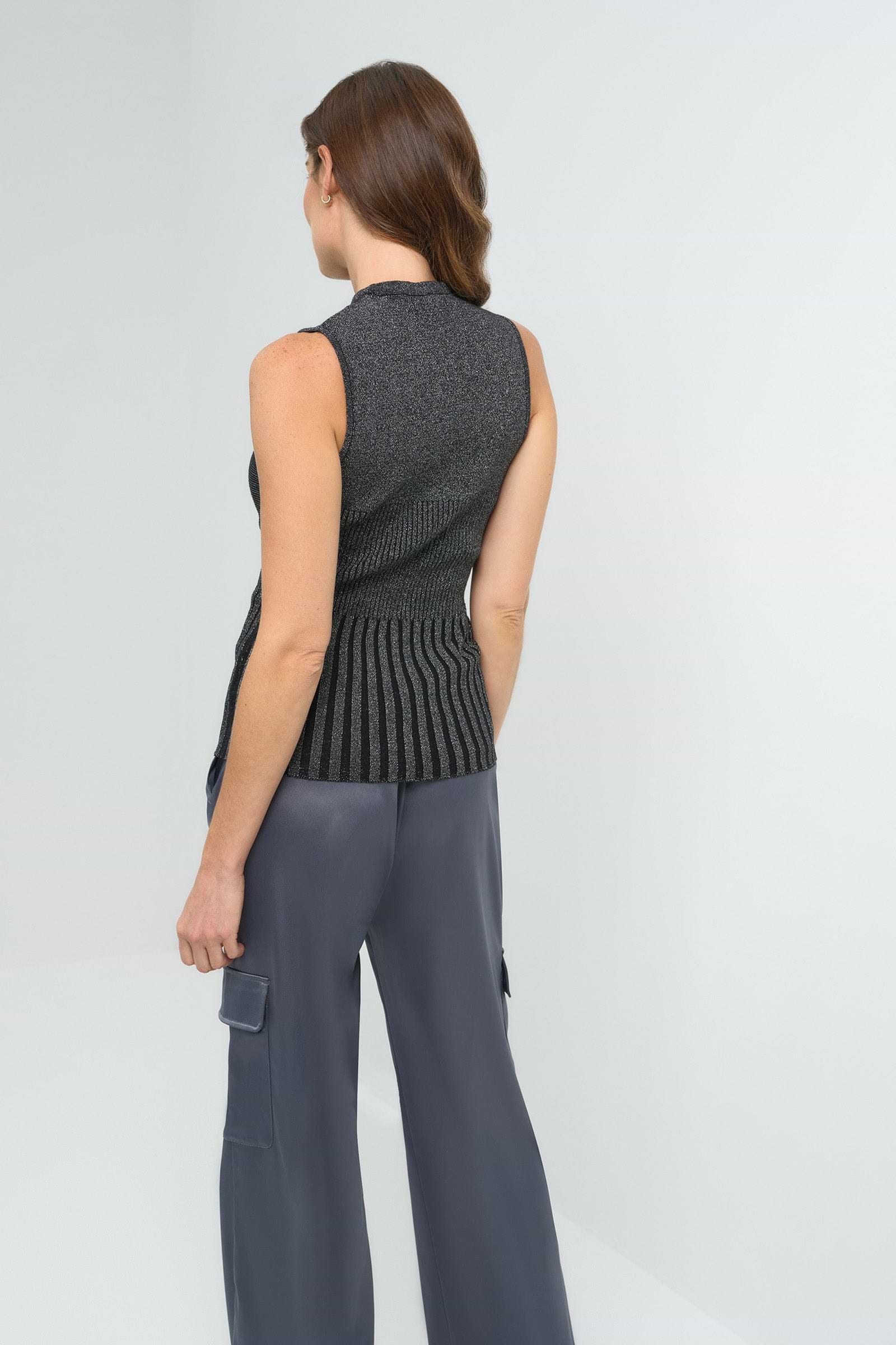 Seacrest Top in Black and Silver Sparkle