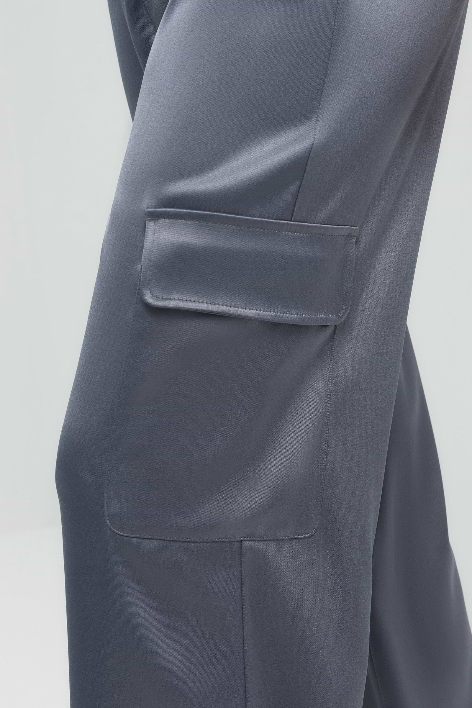Candela Satin Cargo Wide Leg Pant
