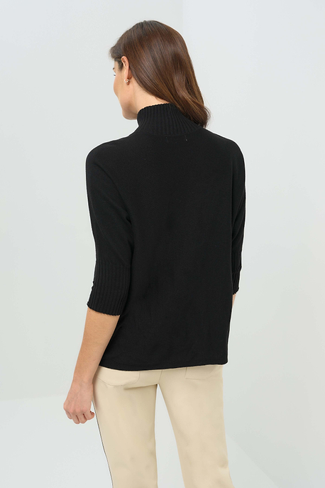 Lucely 1/4 Zip Elbowsleeve Mock Neck Sweater