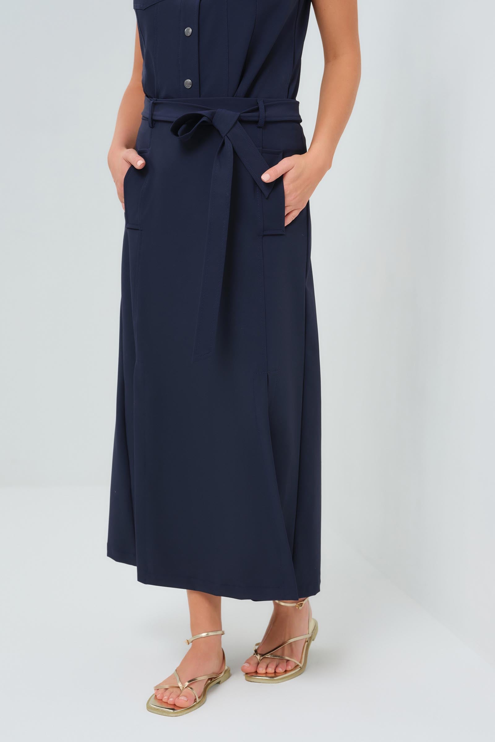 Galina Performance Twill Belted Skirt