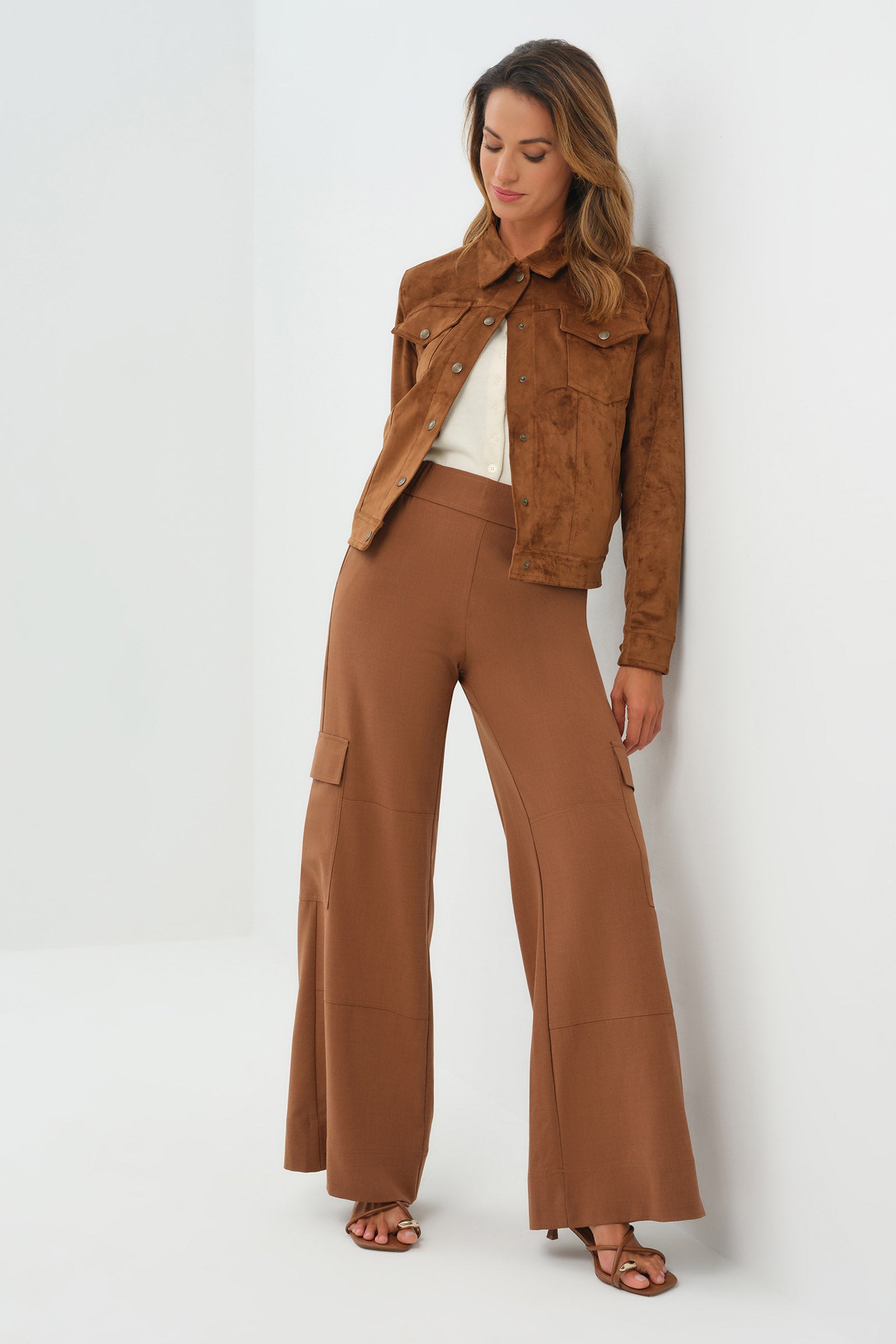 Delilah Faux Suede Trucker Jacket