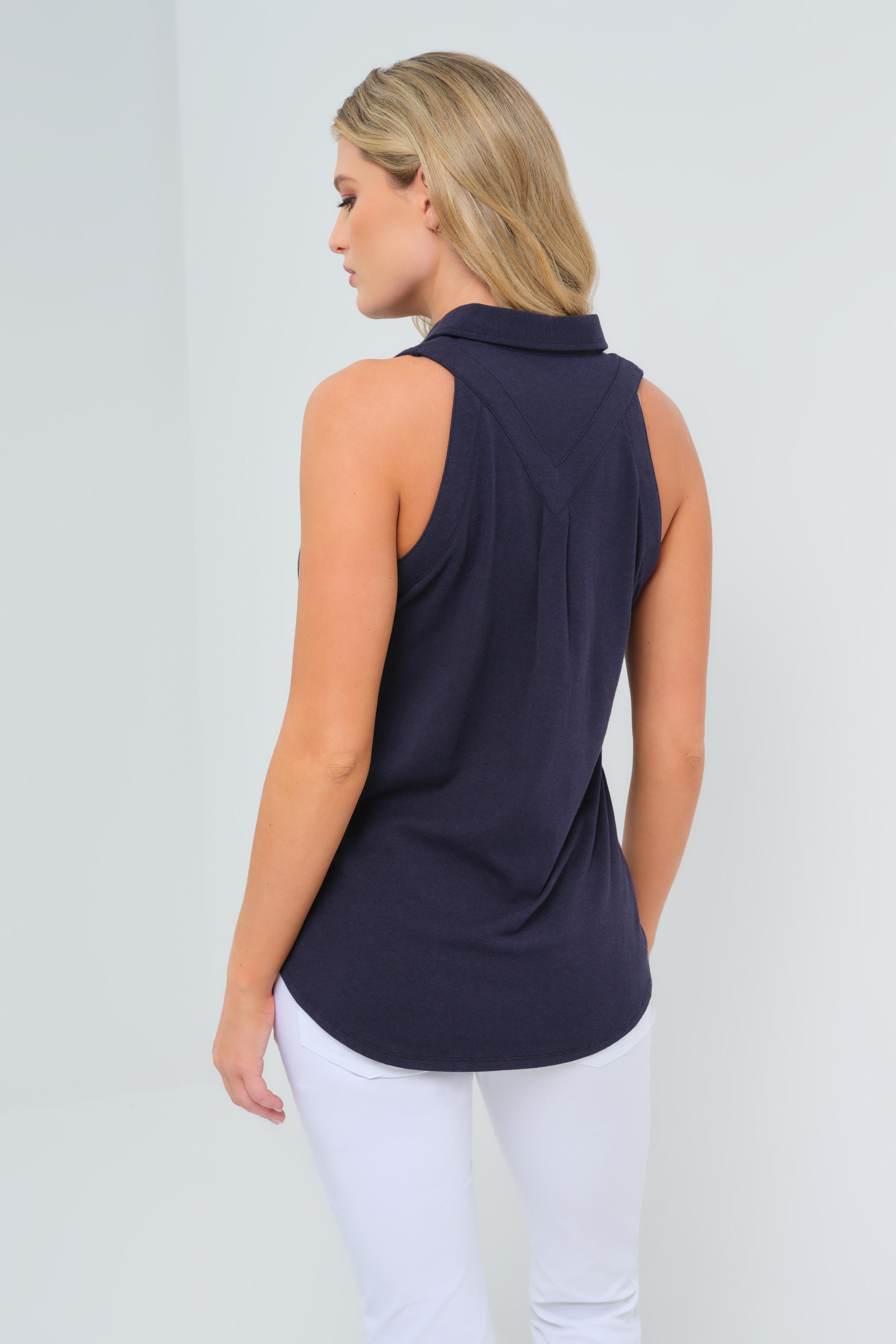 Blusa sin mangas con botones Elise