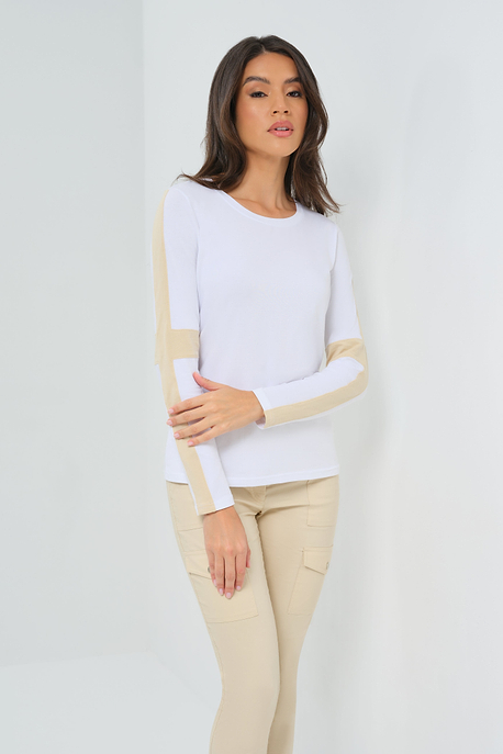 Kensley Contrast Sleeve Pima Top