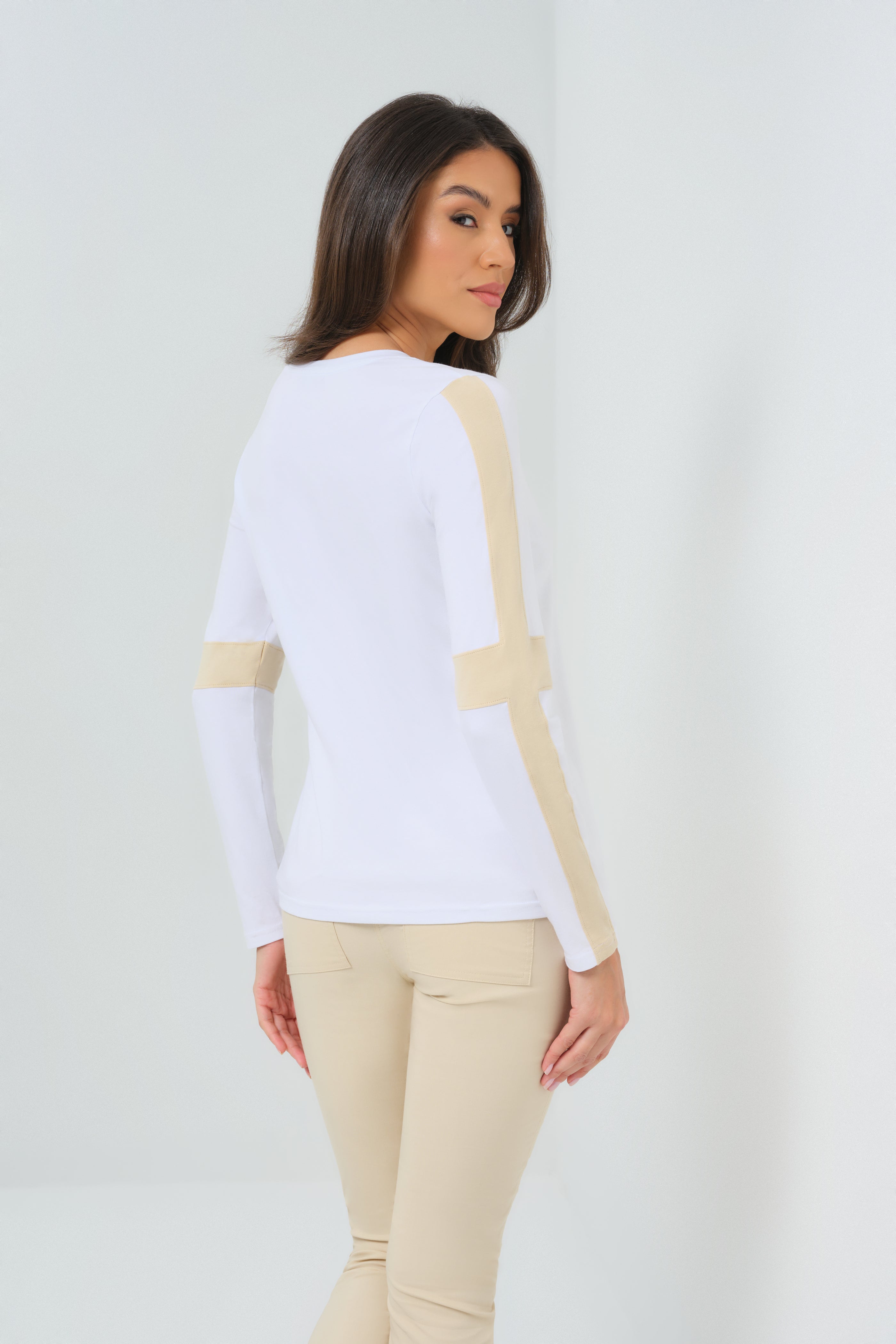 Kensley Contrast Sleeve Pima Top