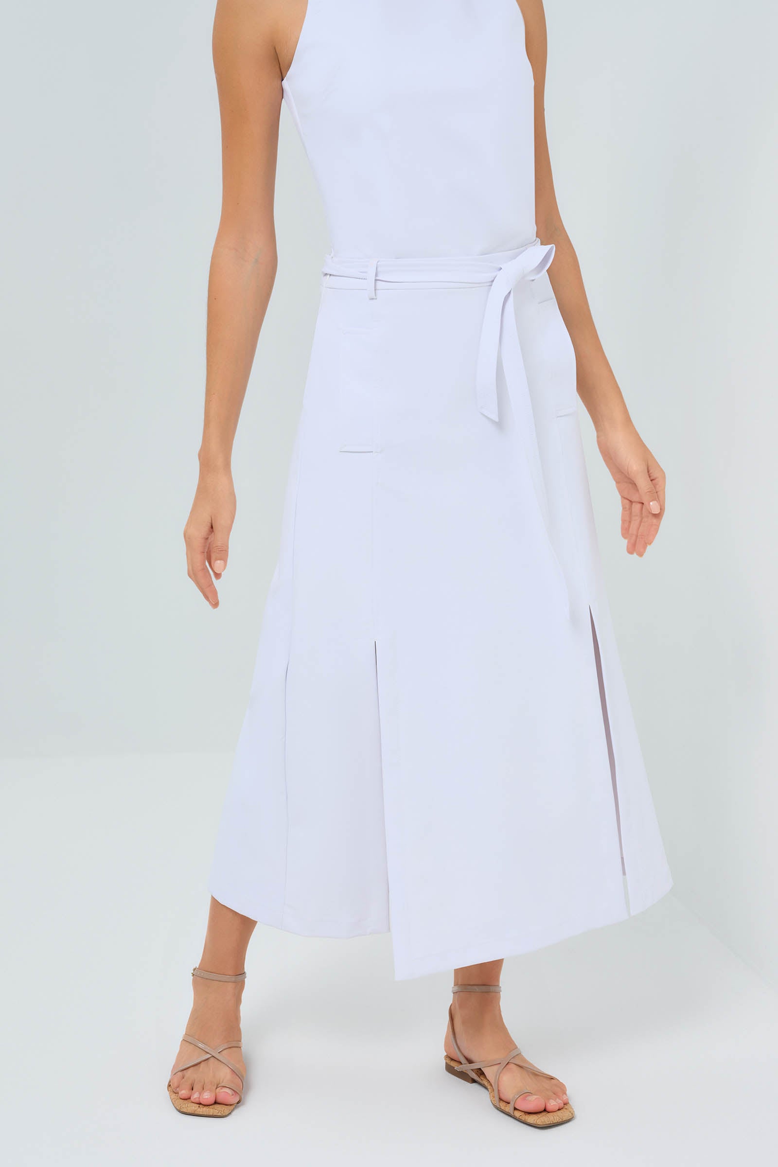 Galina Performance Twill Belted Skirt