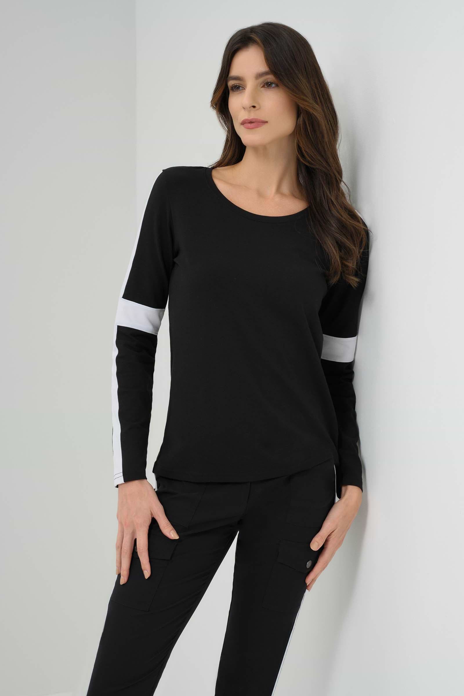 Kensley Contrast Sleeve Pima Top