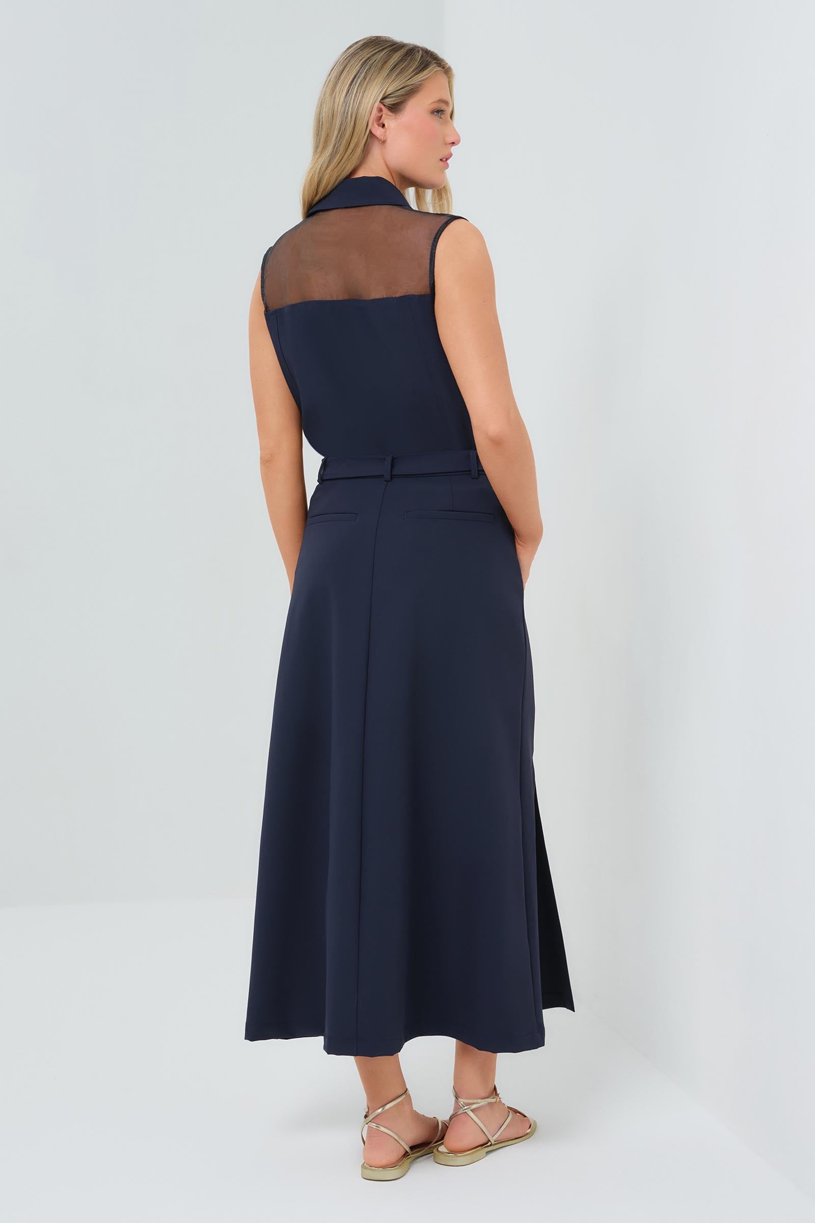 Galina Performance Twill Belted Skirt