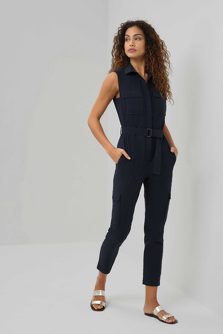 Lola Sleeveless Belted Utility Jumpsuit