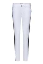 Flat Lay of a Luisa Stripe Pant in White/Black.