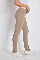 The Best Travel Pants. Side Profile of the Luisa Skinny Jean Pant in Khaki