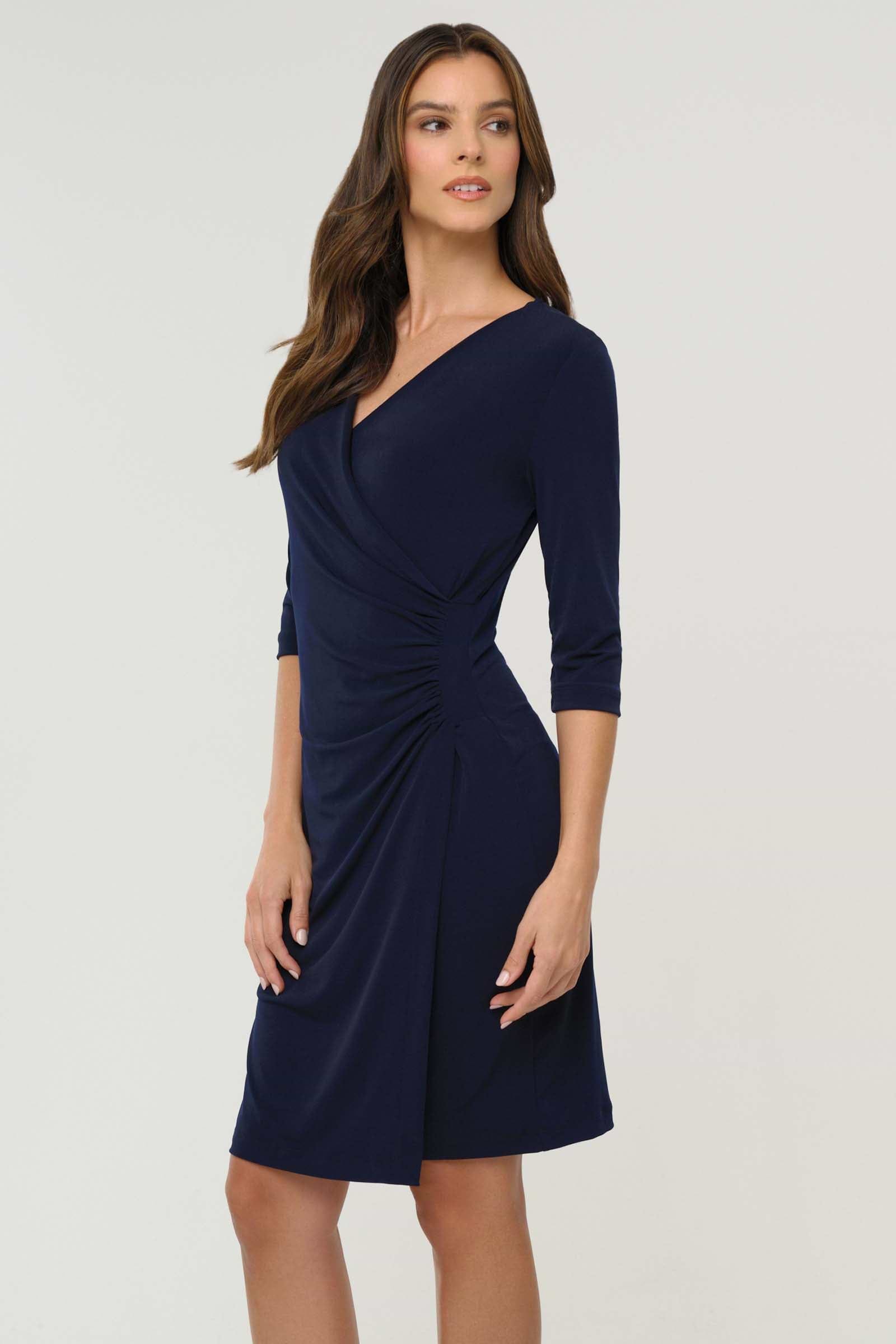 Women's Wrinkle-Free Marine V-Neck Wrap Dress | Anatomie Women's Wrinkle-Free Marine V-Neck Wrap Dress | Anatomie