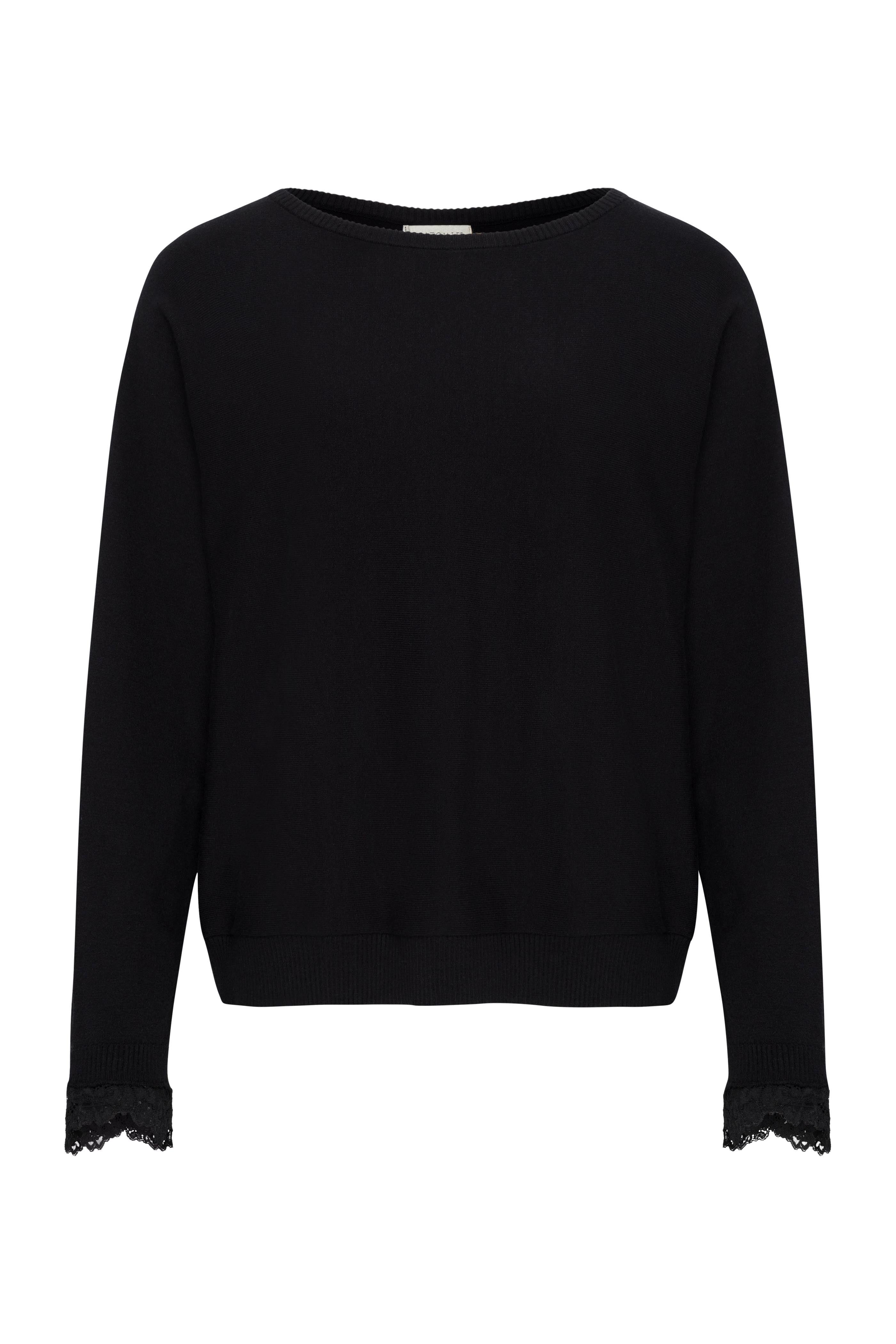 Passion Sweater Knit & Lace Crewneck with Back