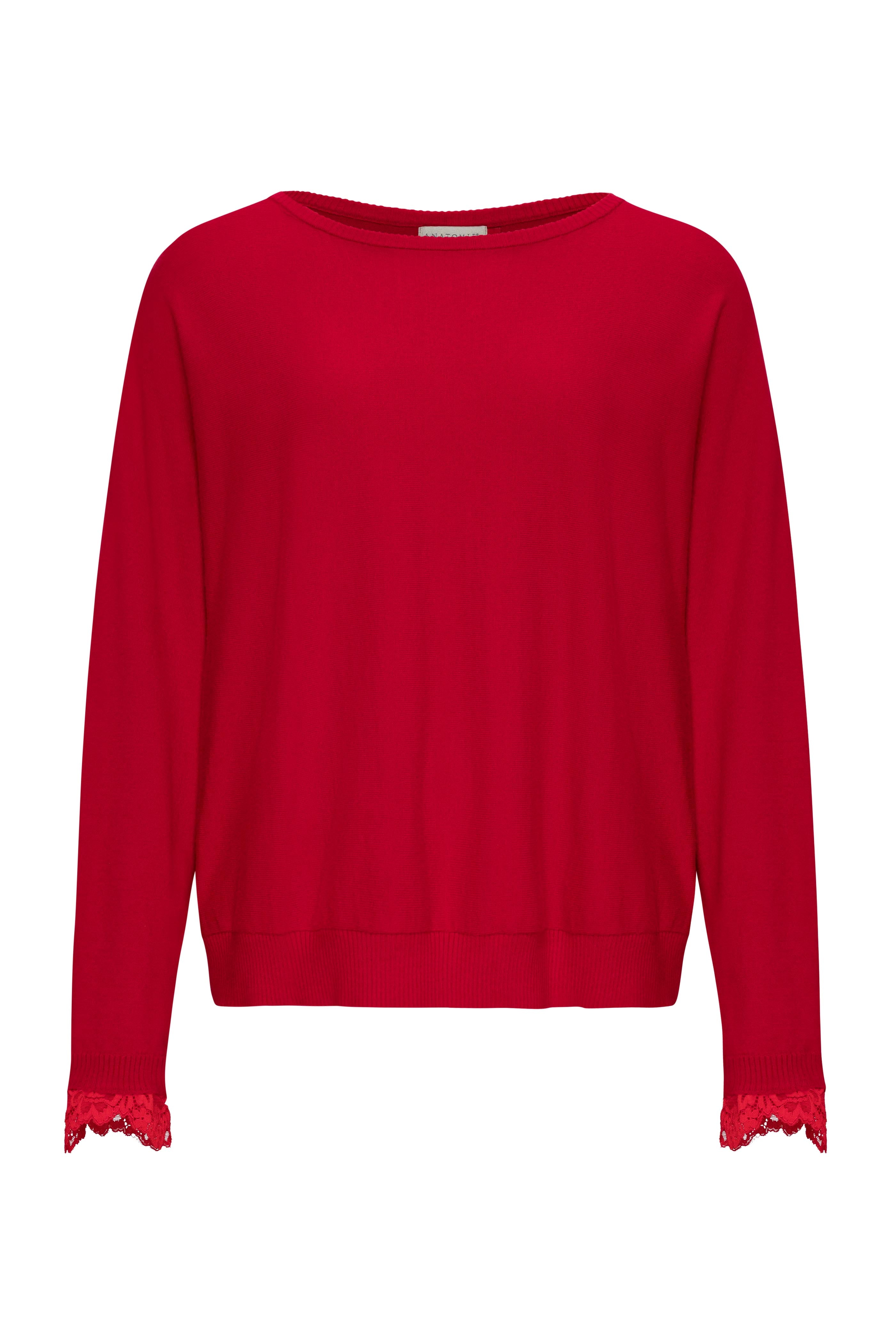 Passion Sweater Knit & Lace Crewneck with Back