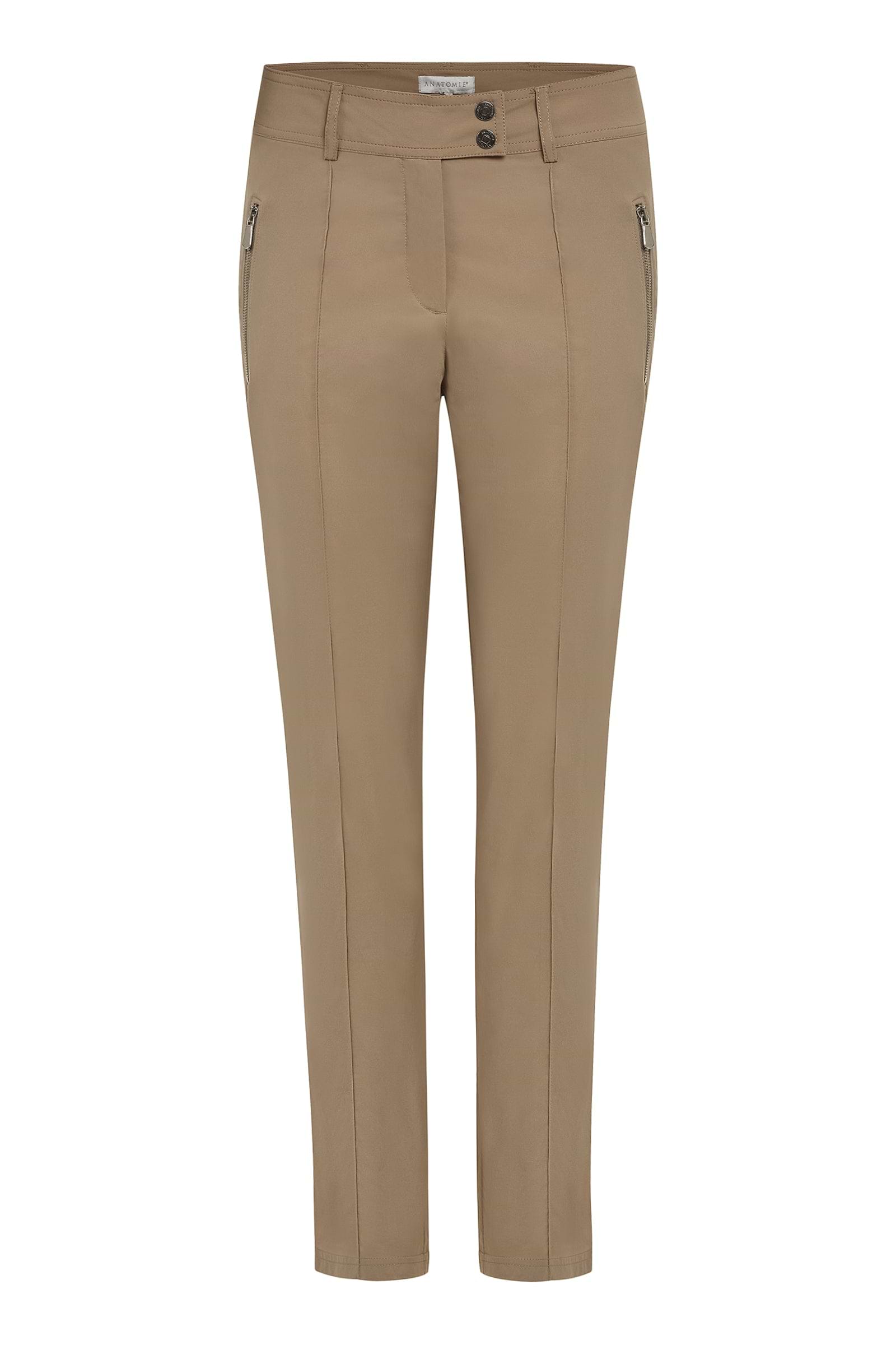 The Best Travel Pants. Flat Lay of the Peggy Zippered Pant in Khaki
