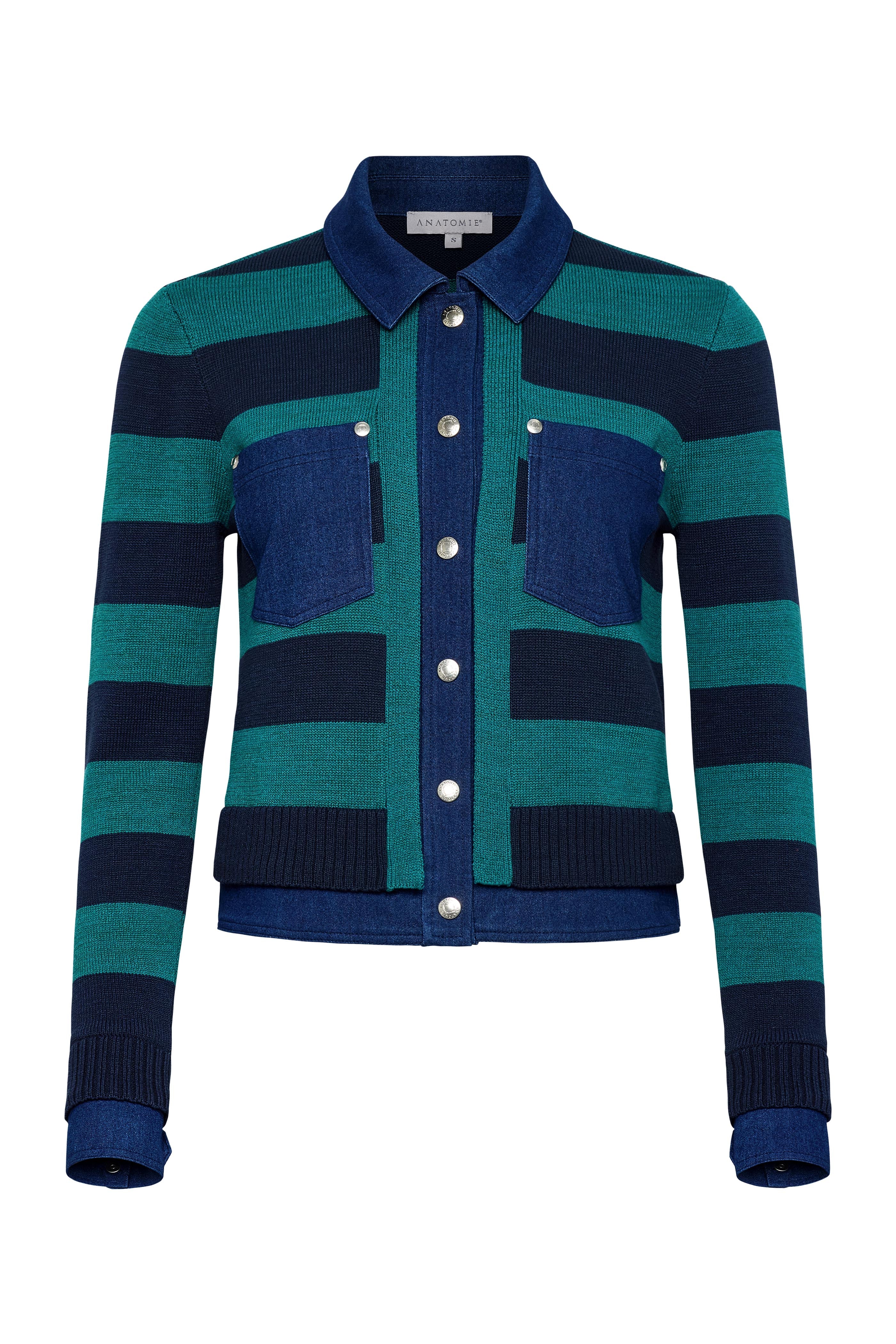 Sienna Sweater Knit & Performance Denim Trucker Jacket