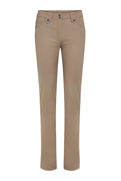 The Best Travel Pants. Flat Lay of the Skyler Travel Pant in Khaki
