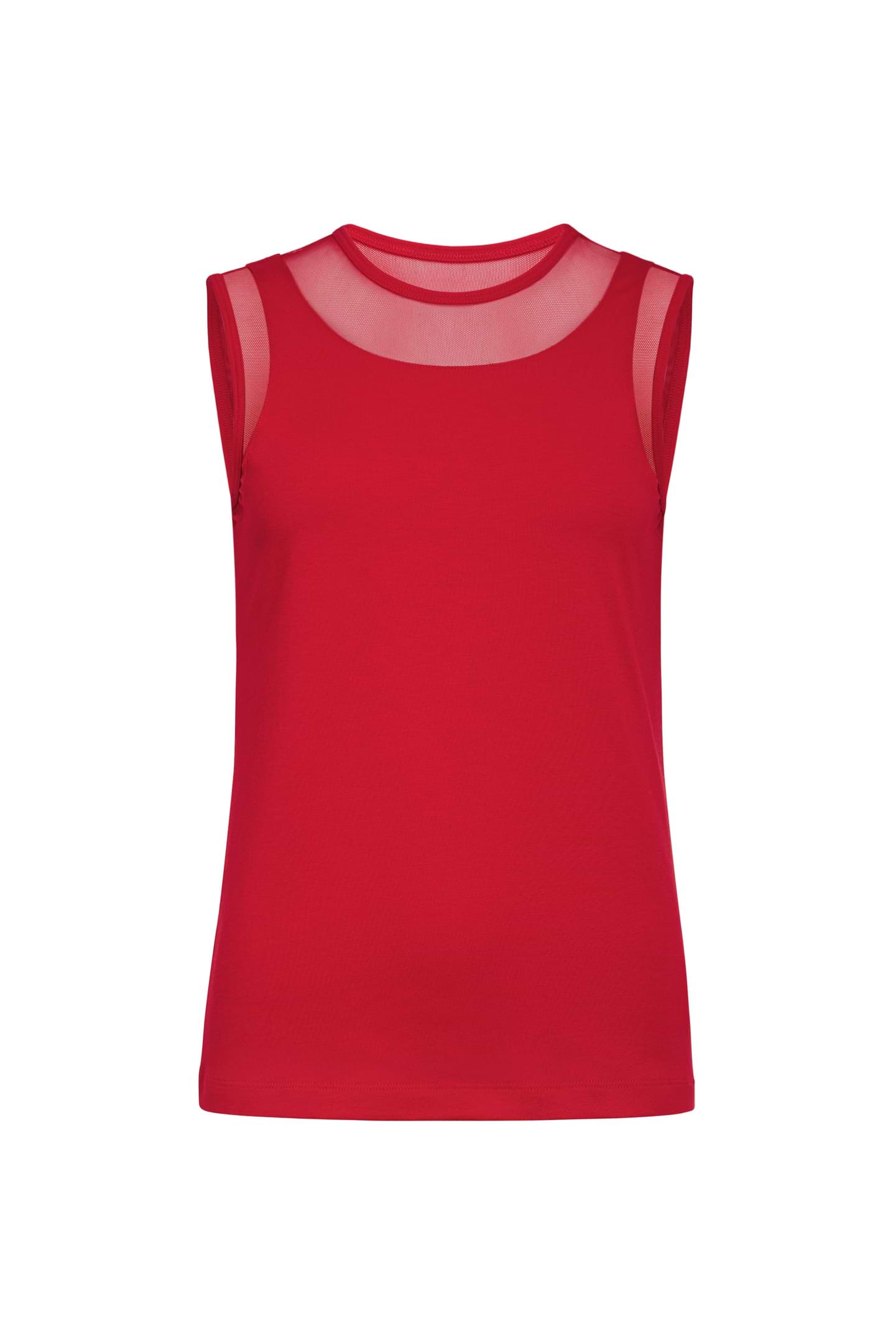 The Best Travel Tank Top. Flat Lay of a Flo Pima Cotton Tank in Atomic Red