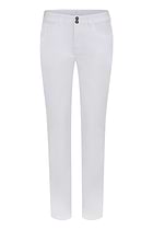 The Best Travel Pants. Flat Lay of the Luisa Skinny Jean Pant in White