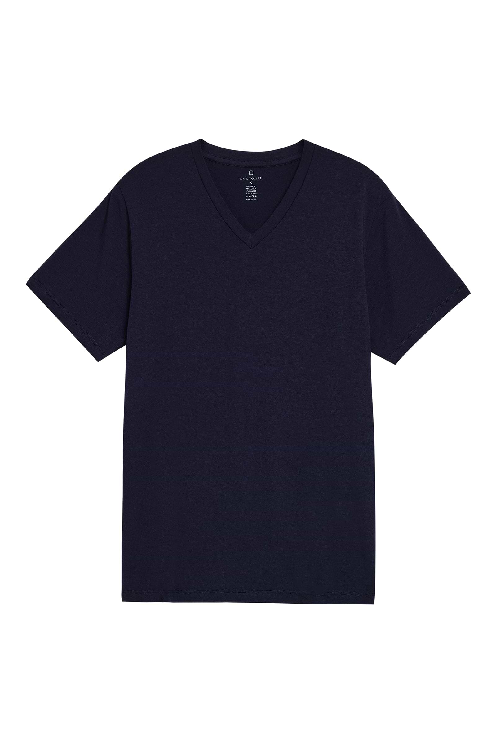 The Best Travel Top. Flat Lay of a Men's Vince Top in Navy.