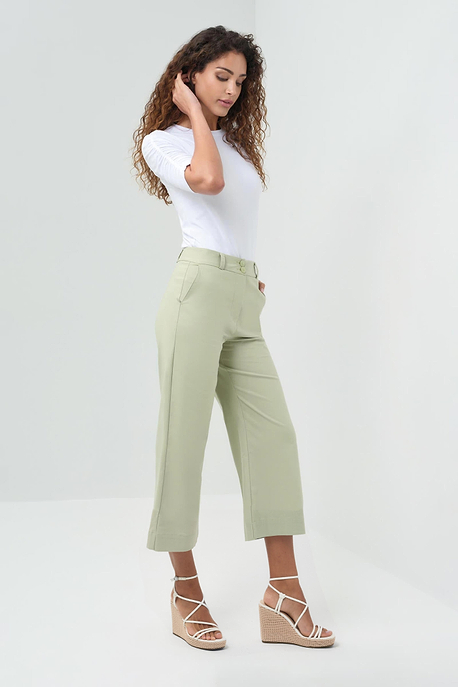 Ivanna Performance Cotton Cropped Flare Pant