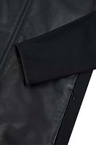The Best Travel Jacket. Sleeve of a Men's Joey Leather Jacket in Black.
