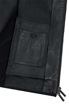 The Best Travel Jacket. Inside Pocket of a Men's Joey Leather Jacket in Black.