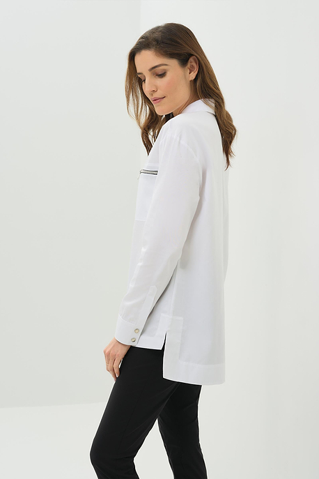 Kari Poplin Oversized Full Contrast Zip Collared Shirt