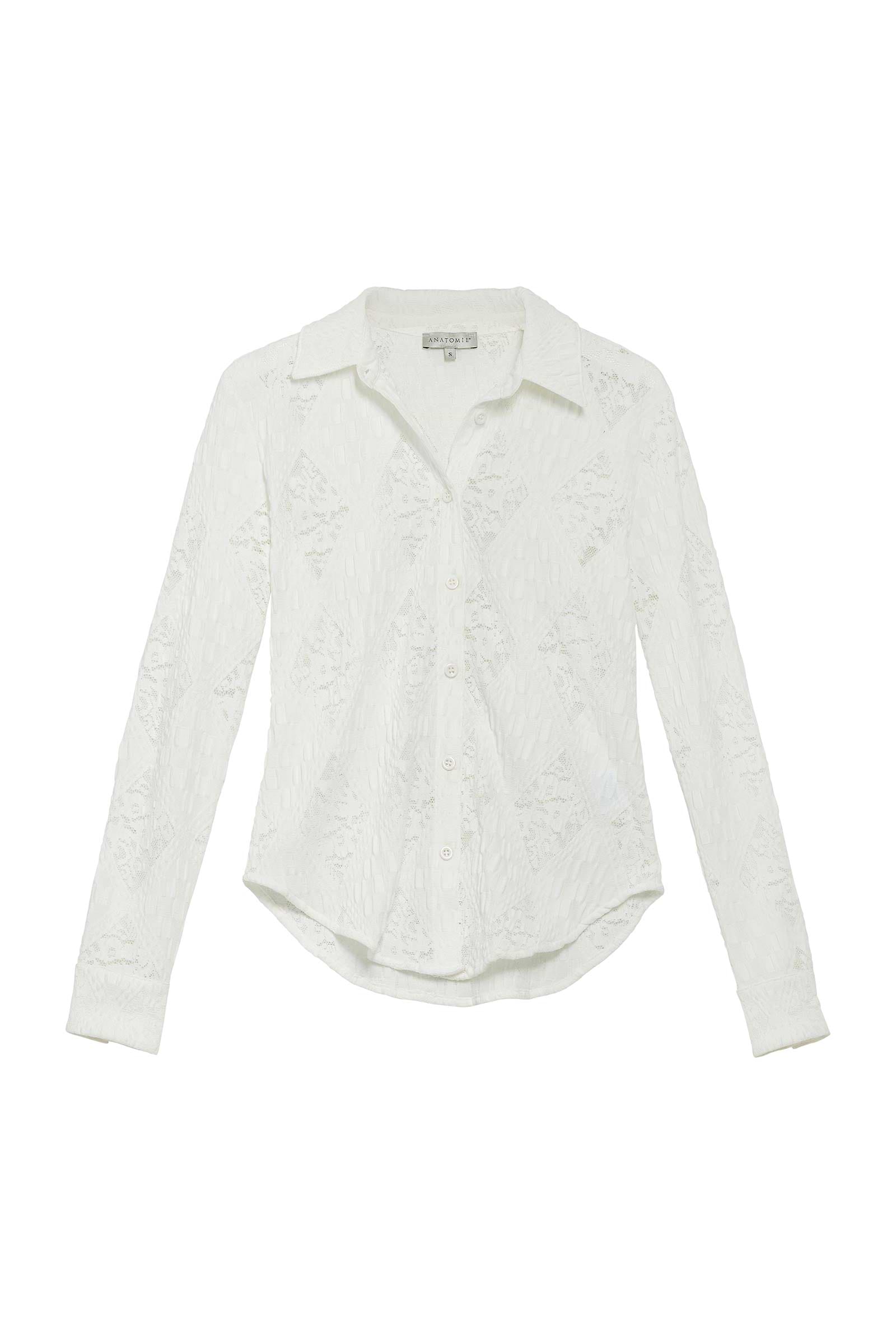 The Best Travel Top. Flat Lay of a Lace Taylee Top in White.