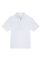 The Best Travel Top. Flat Lay of a Men's Ryan Polo in White.