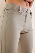 The Best Travel Pants. Front Pocket on the Skyler Travel Pant in Khaki