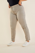 The Best Travel Pants. Side Profile of the Thea Curvy Pant in Khaki.