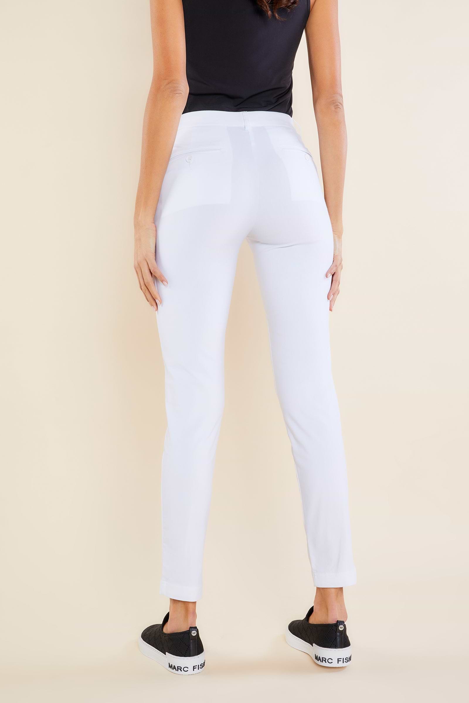 The Best Travel Pants. Back Profile of the Thea Curvy Pant in White.