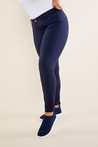 The Best Travel Pants. Front Profile of the Luisa Skinny Jean Pant in Navy