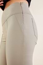 The Best Travel Pants. Side Zipper of the Sonia Curvy High Rise Pant in Khaki