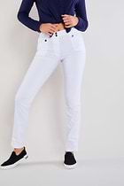 The Best Travel Pants. Front Profile of the Skyler Travel Pant in White