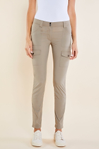 The Best Travel Cargo Pants. Front Profile of the Kate Skinny Cargo Pant in Khaki