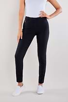 The Best Travel Pants. Front Profile of the Thea Curvy Pant in Black