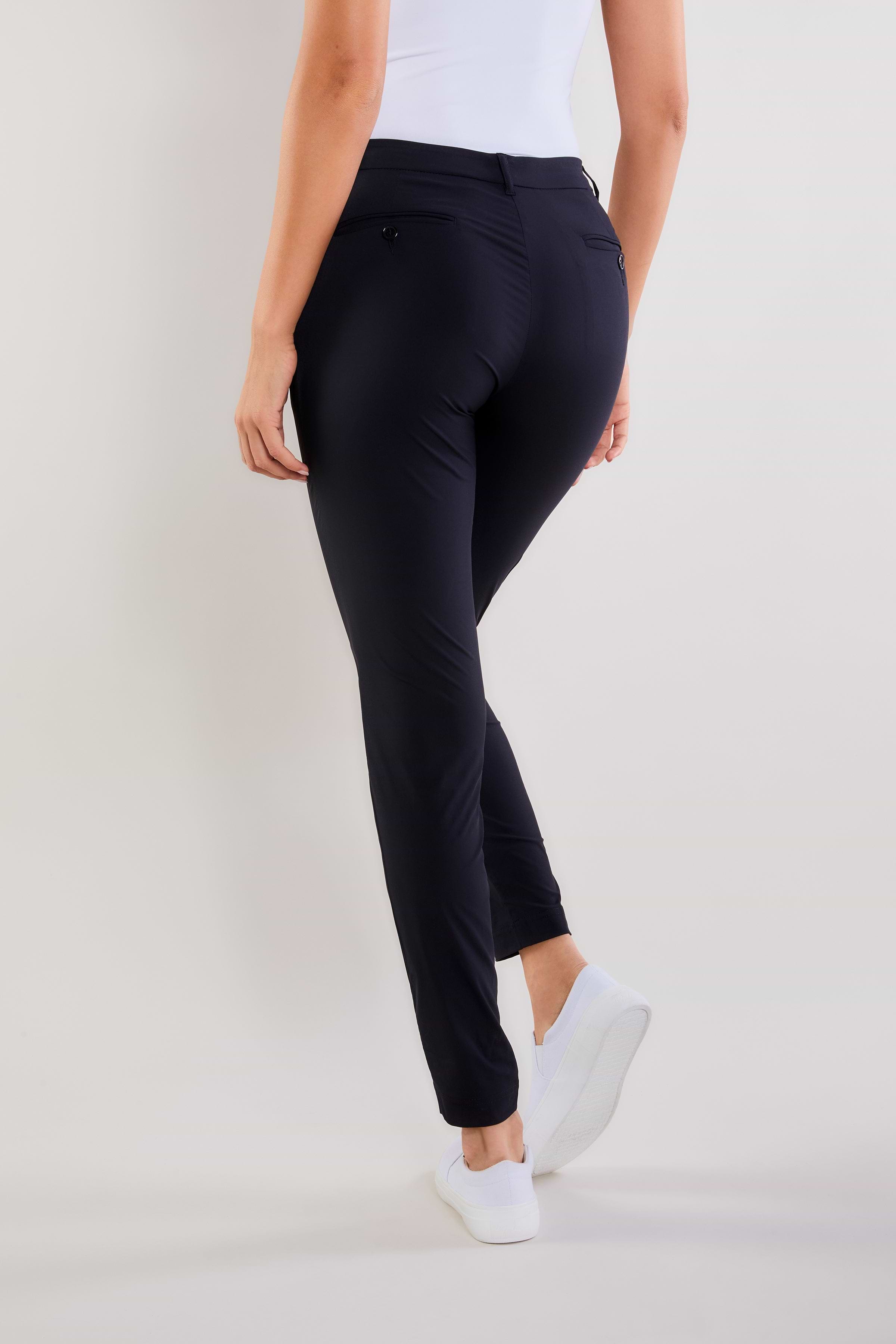 The Best Travel Pants. Back Profile of the Thea Curvy Pant in Black