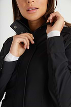 The Best Travel Fleece-Lined Jacket. Front Zipper of a Kenya Cozy Fleece-Lined Jacket in Black