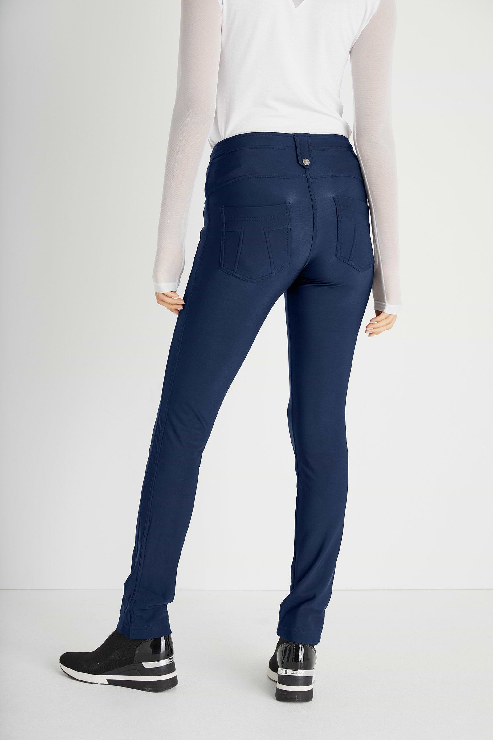 The Best Travel Pants. Back Profile of the Skyler Cozy Fleece-Lined Travel Pant in Navy
