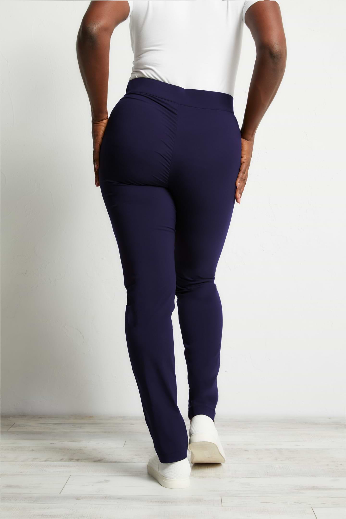 The Best Travel Pants. Back Profile of the Jamie Lee Pull-on Pant in Navy
